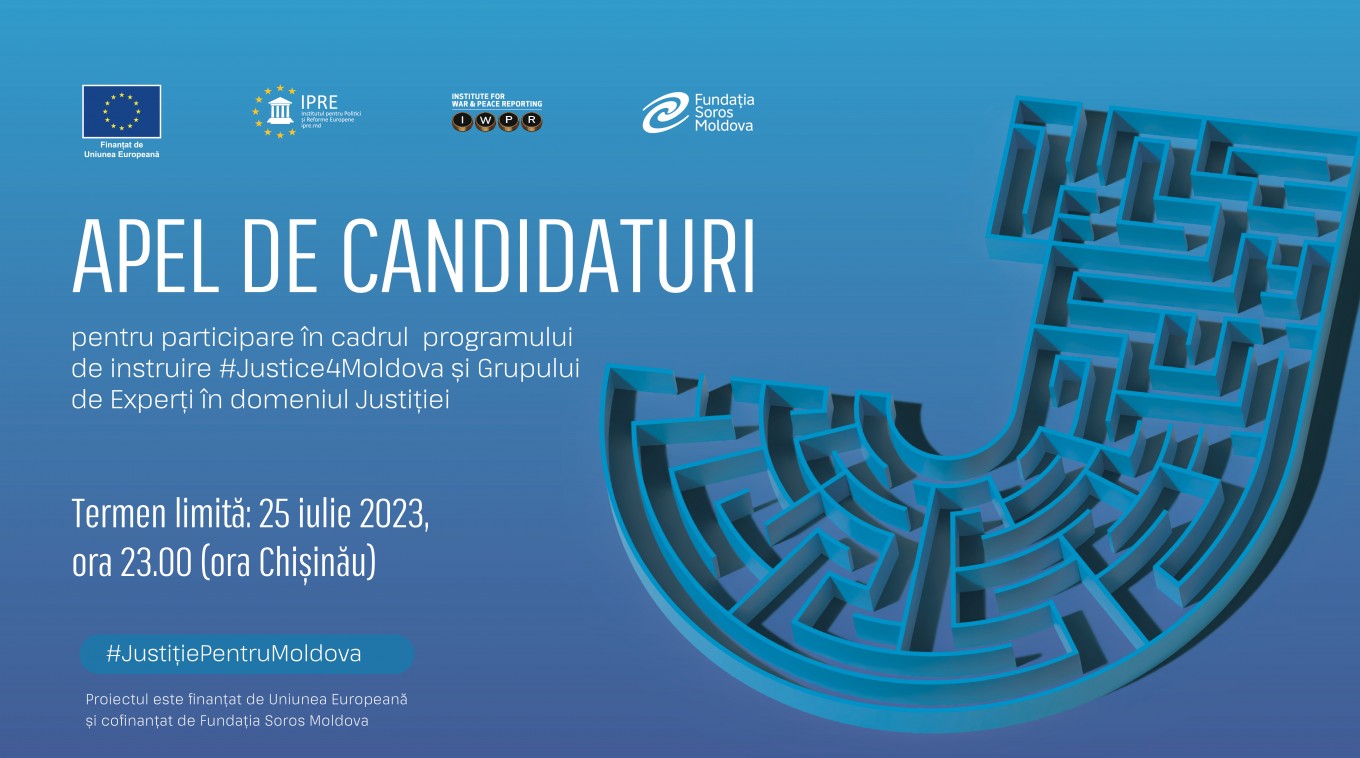 Invitație pentru participare în cadrul Programului de instruire #Justice4Moldova