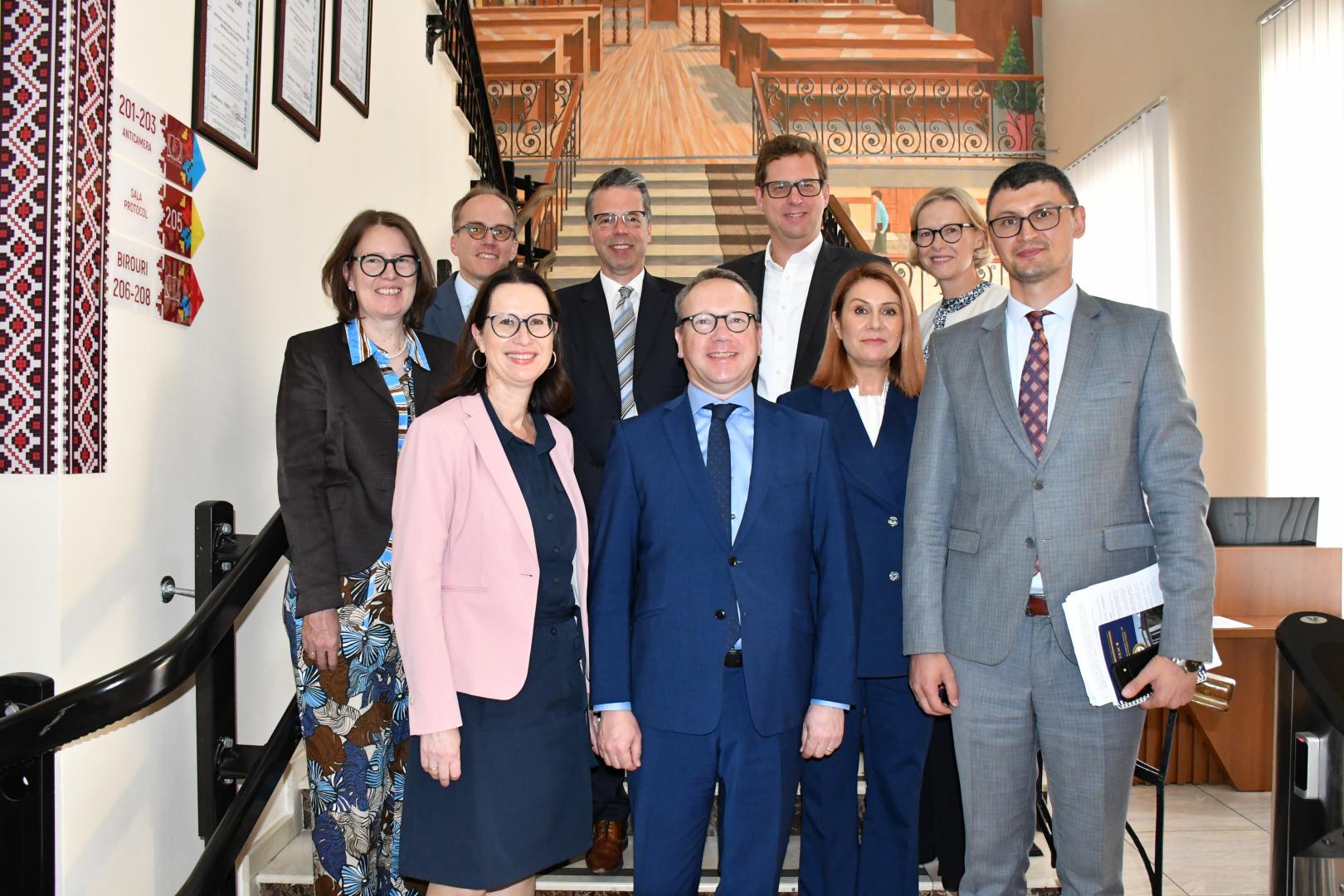 The German delegation led by the Minister of Justice of North Rhine-Westphalia, Benjamin Limbach, visiting the National Institute of Justice